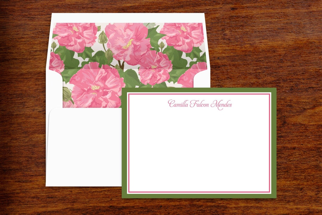 Personalized Stationery Note Cards With Lined Envelopes | Set of 10 ...