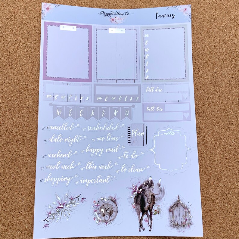 Fantasy for Erin Condren Weekly Decorative Sticker Set