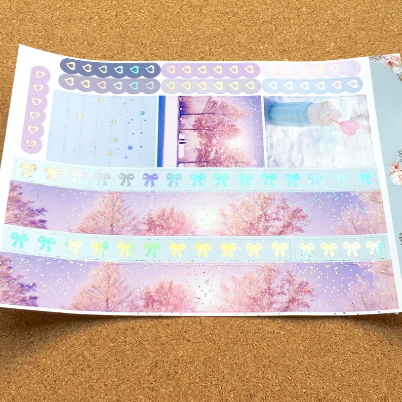 Winter Wishes with Premium Silver Holographic Foil ERIN CONDREN VERTICAL Weekly Decorative Sticker Set
