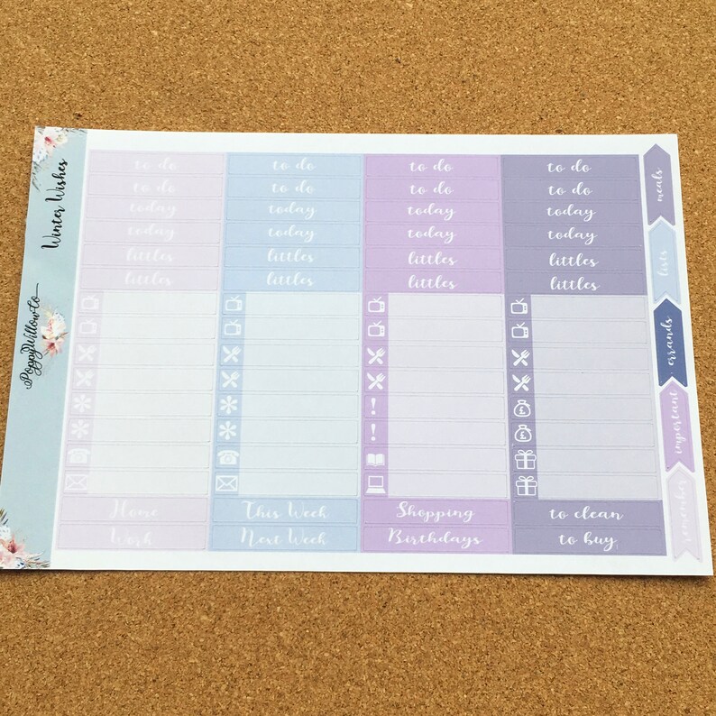 Winter Wishes with Premium Silver Holographic Foil ERIN CONDREN VERTICAL Weekly Decorative Sticker Set