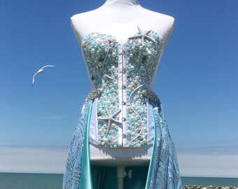 Mermaid corset gown, mermaid corset, wedding dress, custom gown, custom corset