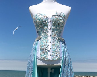 Mermaid corset gown, mermaid corset, wedding dress, custom gown, custom corset