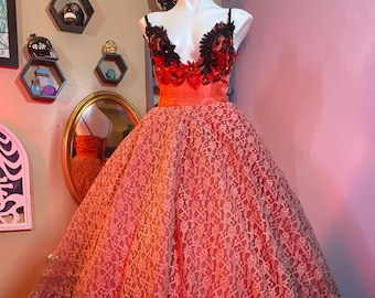 Temptress red ombré ball gown