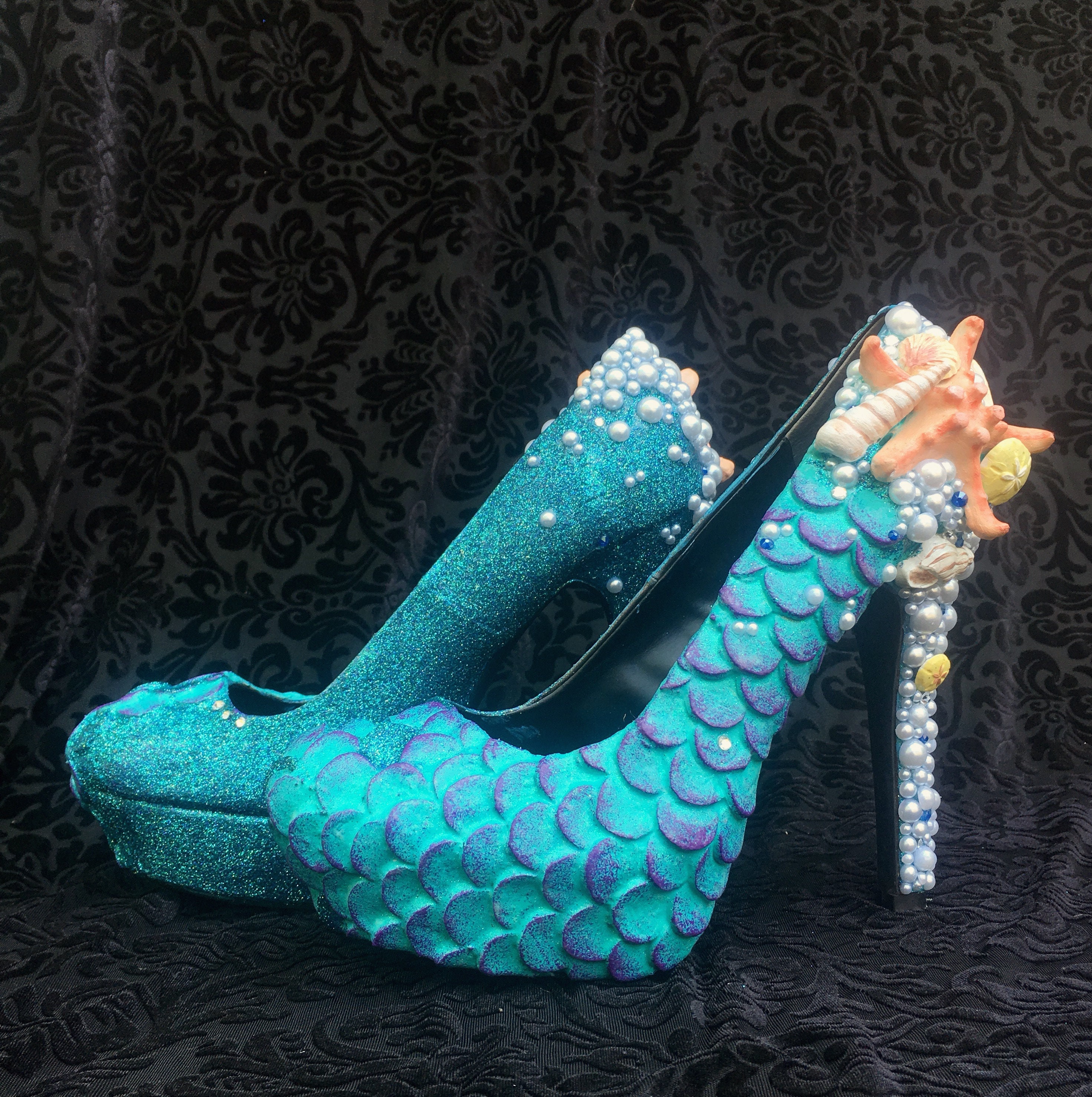 Under the Sea Mermaid Heel Pumps Etsy UK