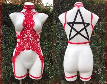 Pentagram back body harness