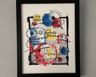 Primary Color 11/14 Original Abstract Lightswitch Drawing