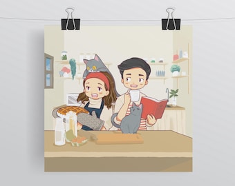 Custom Cartoon Caricature, Chibi Anime Portrait, Family Illustration | Digital Download