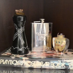 Vintage Lacquered Glass & Brass Lighter Carved Tabletop Fillable - FREE Shipping within USA