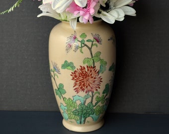 Vintage Japanese Ware, ręcznie malowany wazon z porcelany z motywem kwiatowym w Hong Kongu