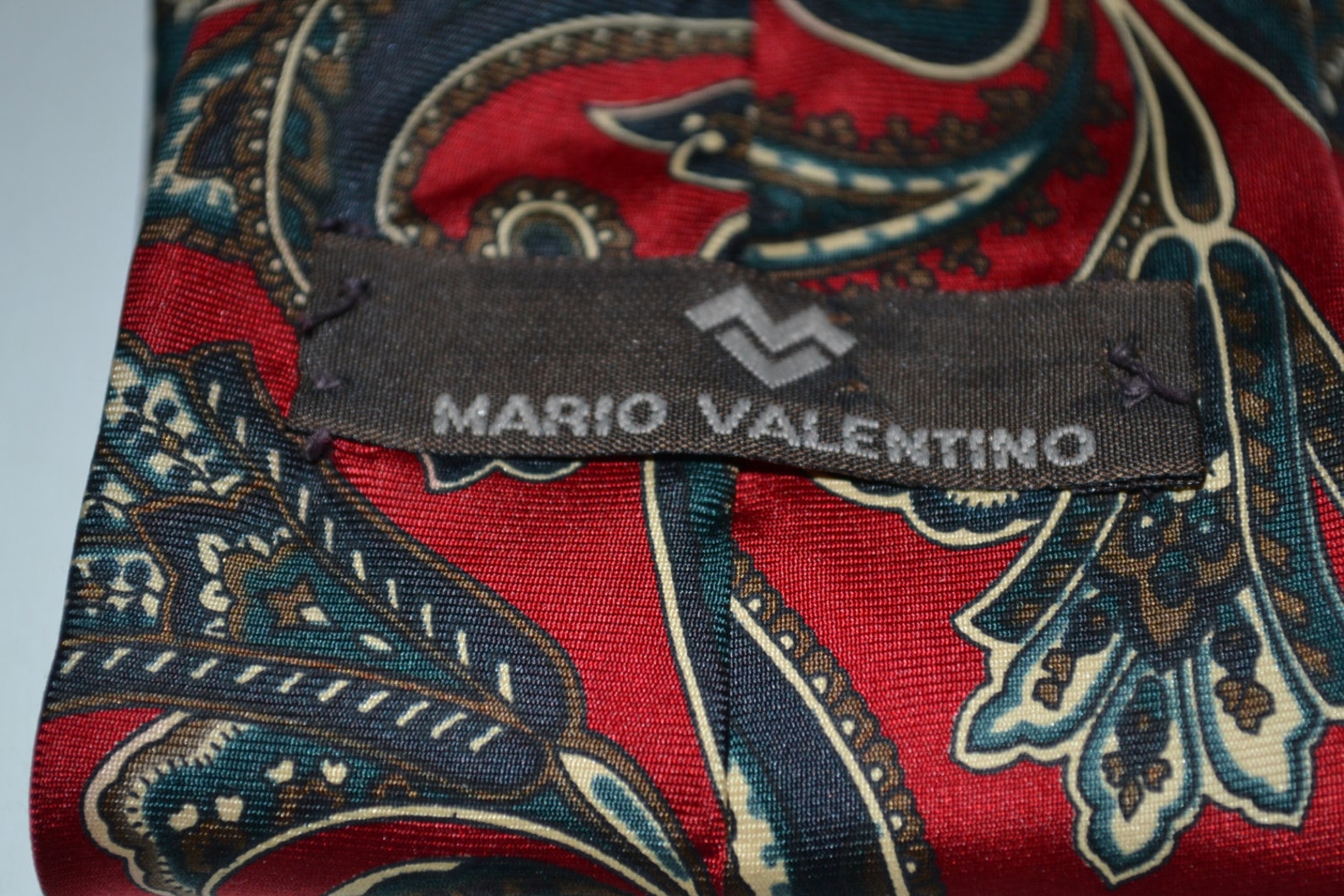 Mario Valentino Vintage Tie 100% Italian Silk Red With - Etsy