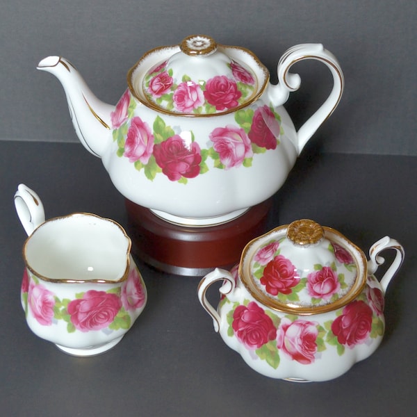 Old English Rose Royal Albert Teapot Etsy