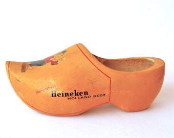 Vintage Heineken Holland Bier Holz Clog - Handgeschnitzt - Made in Holland