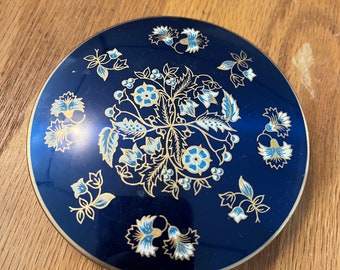 Rare Stratton England Blue Flower Vintage makeup Compact