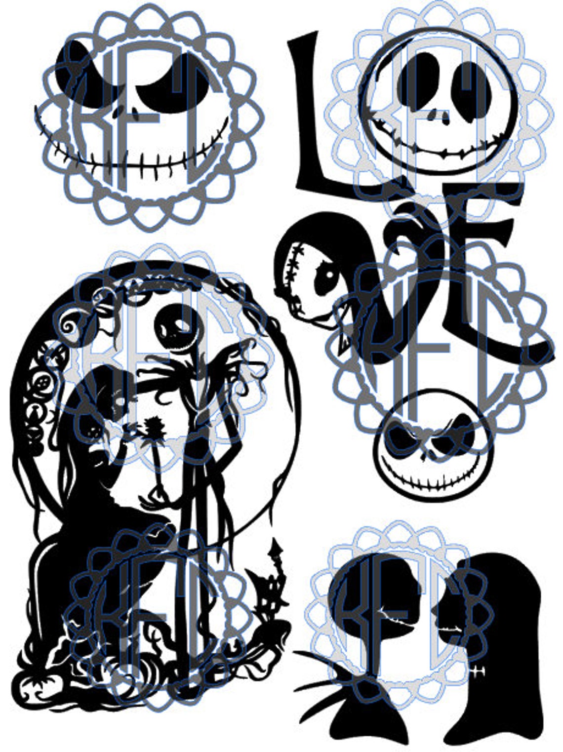 Nightmare Before Christmas With Fonts in EPS PDF PNG - Etsy