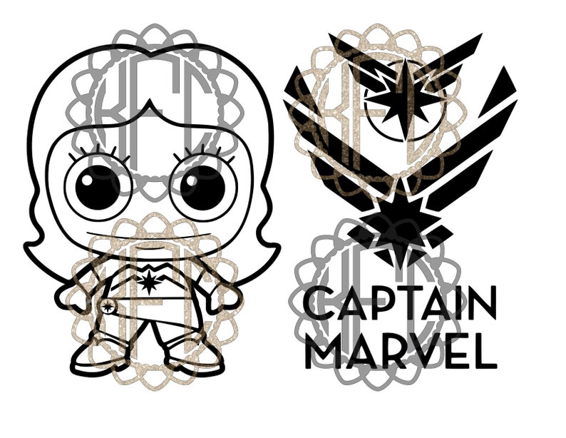 Download Cute Chibi Captain Marvel and logo Pdf PNG EPS SVG Studio3 ...