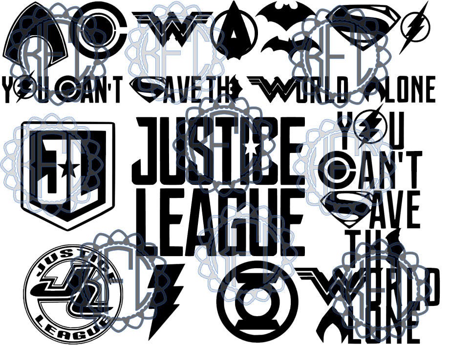 Justice League logo BUNDLE sale EPS SVG png pdf silhouette | Etsy