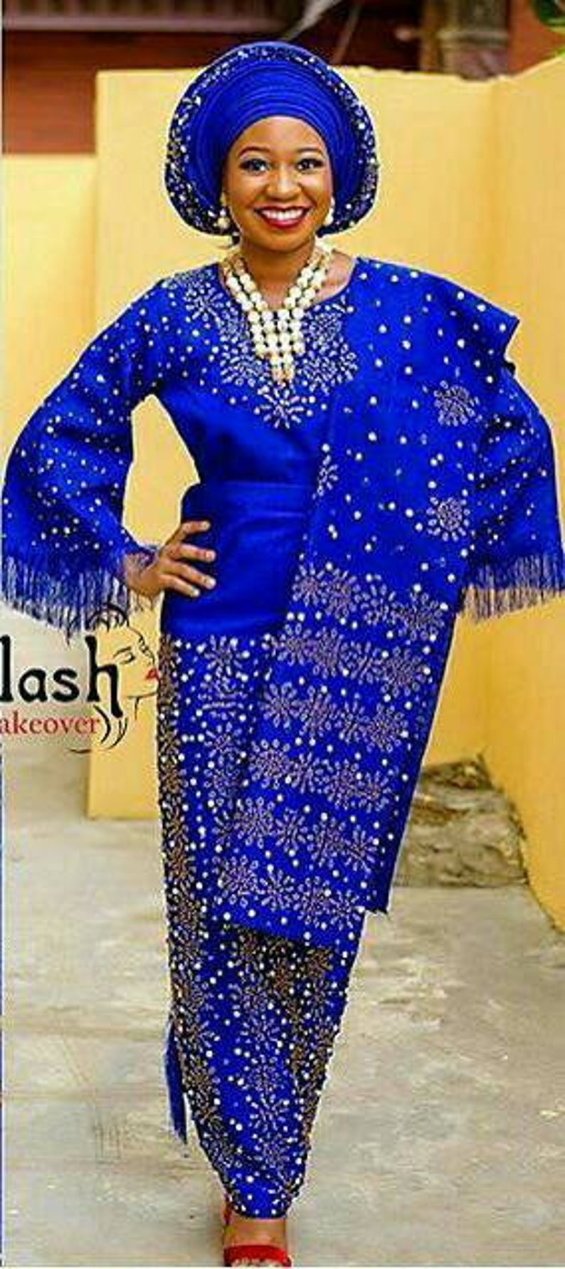 Embellished Aso-oke Fabric With Option for Gele Headgear - Etsy
