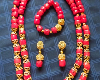 African Wedding Original Coral Beads Set for Nigerian Bride - Etsy Canada