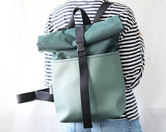 Rolltop Rucksack Herren Lederrucksack Vegan Laptop Rucksack für Frauen Cordura Rucksack Vegan Rucksack hanf Rucksack Geschenk für Männer