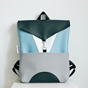 Sac à dos végétalien pour femme, sac à dos coloré, petit sac à dos en cuir, sac à dos pour ordinateur portable, sac à dos bleu en similicuir, cadeau élégant pour elle, maman