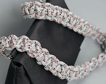 Rope shoulder strap for bag Crossbody strap for handbag Strap Replacement Rope braided Strap Rope Strap Grey bag strap Cross body bag strap