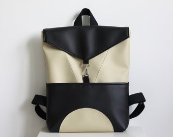 deux lux vegan leather backpack 2-Piece Twill Polyester Luxe Journey & Weekender Set Tuesday Morning Minimalist Everyday Backpack, Vegan Leather