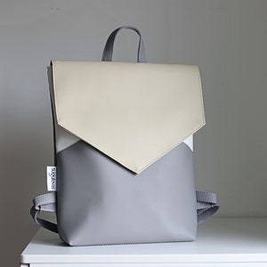 Sac à dos beige pour femme Sac à dos en similicuir Petit sac à dos sac à main élégant sac à dos pour elle Style scandinave neutre Cadeau pour femme