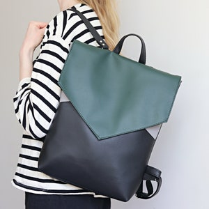 Sac à dos vert pour femme, sac à dos végétalien pour ordinateur portable, sac à dos en similicuir, petit sac à main cadeau pour elle, soeur, fille, petite amie,