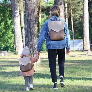 Small backpack purse for Women Brown Back pack purse Mini Faux Leather daypack Stylish rucksack vegan gift for girlfriend, her, sister, mom image 8