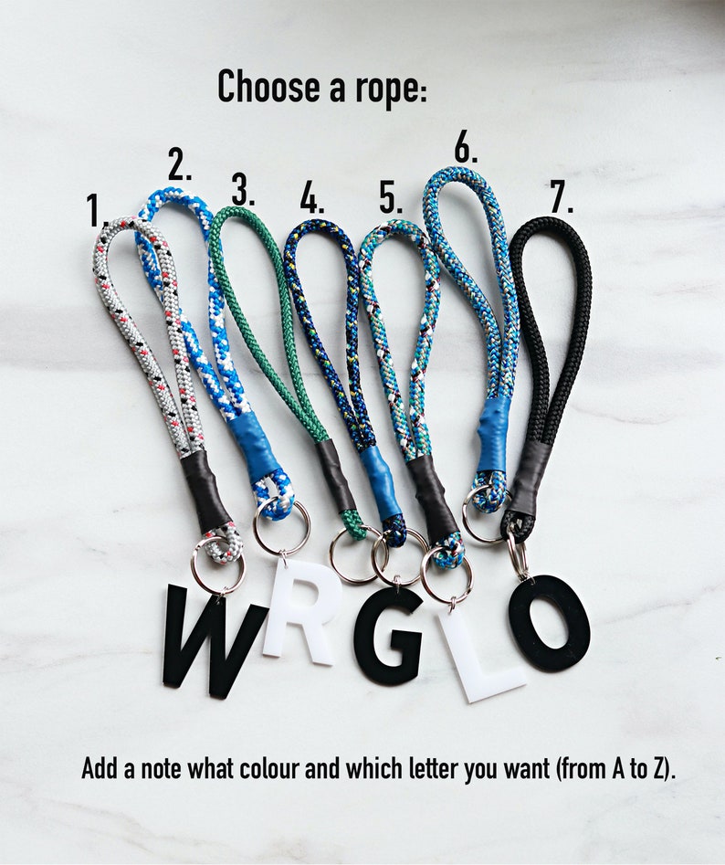 Climbing Rope Key Holder. Custom Letter. Personalized Gift for Etsy