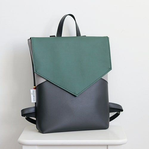 minimal leather backpack