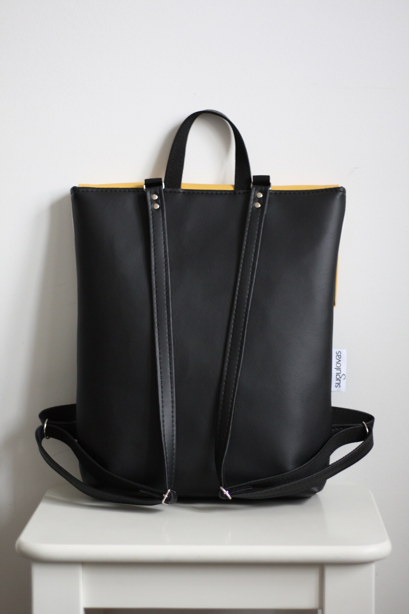 Minimalist Everyday Backpack, Black Laptop Backpack, Scandinavian Style ...