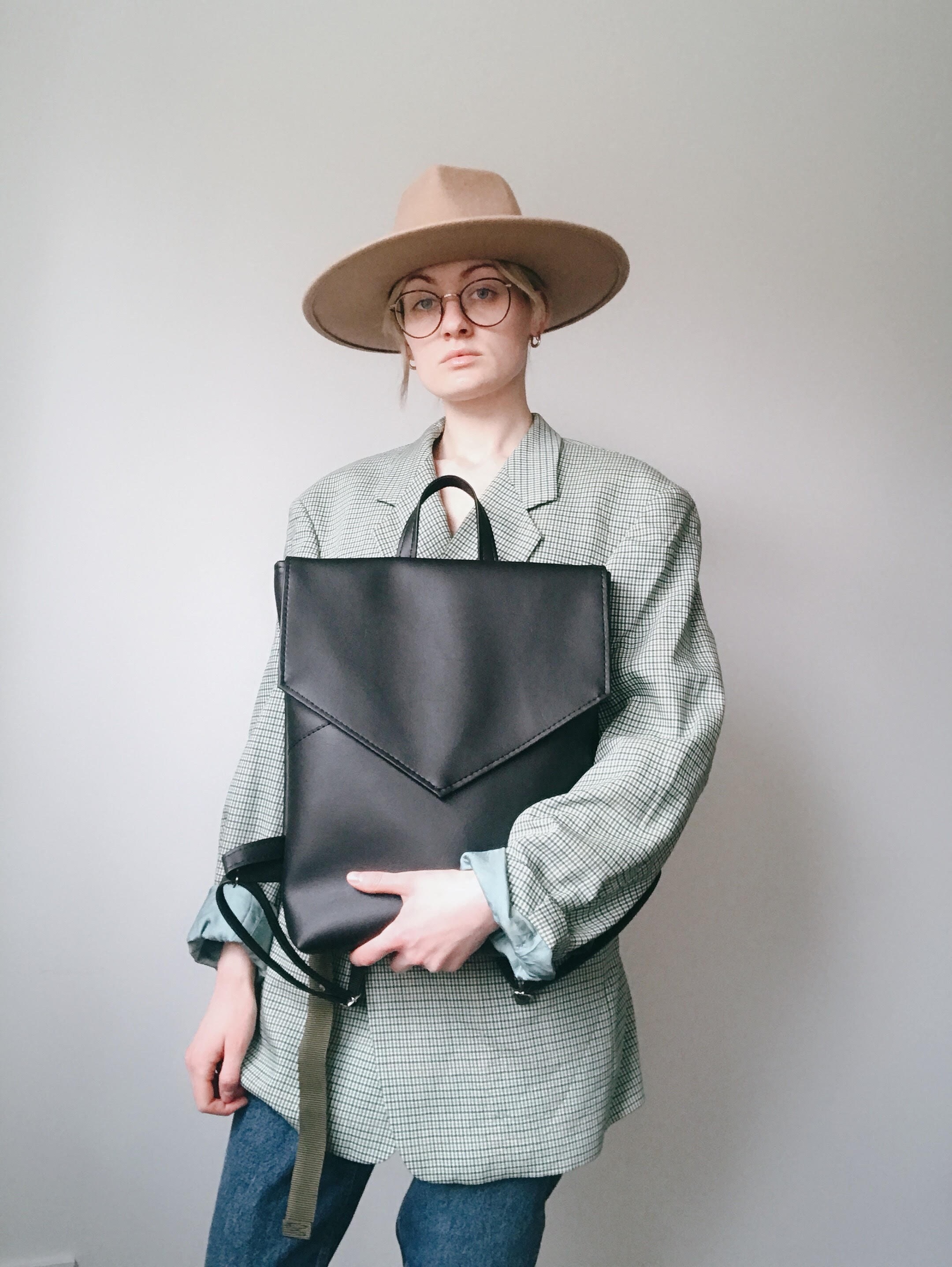 Minimalist Everyday Backpack, Black Laptop Backpack, Scandinavian Style ...