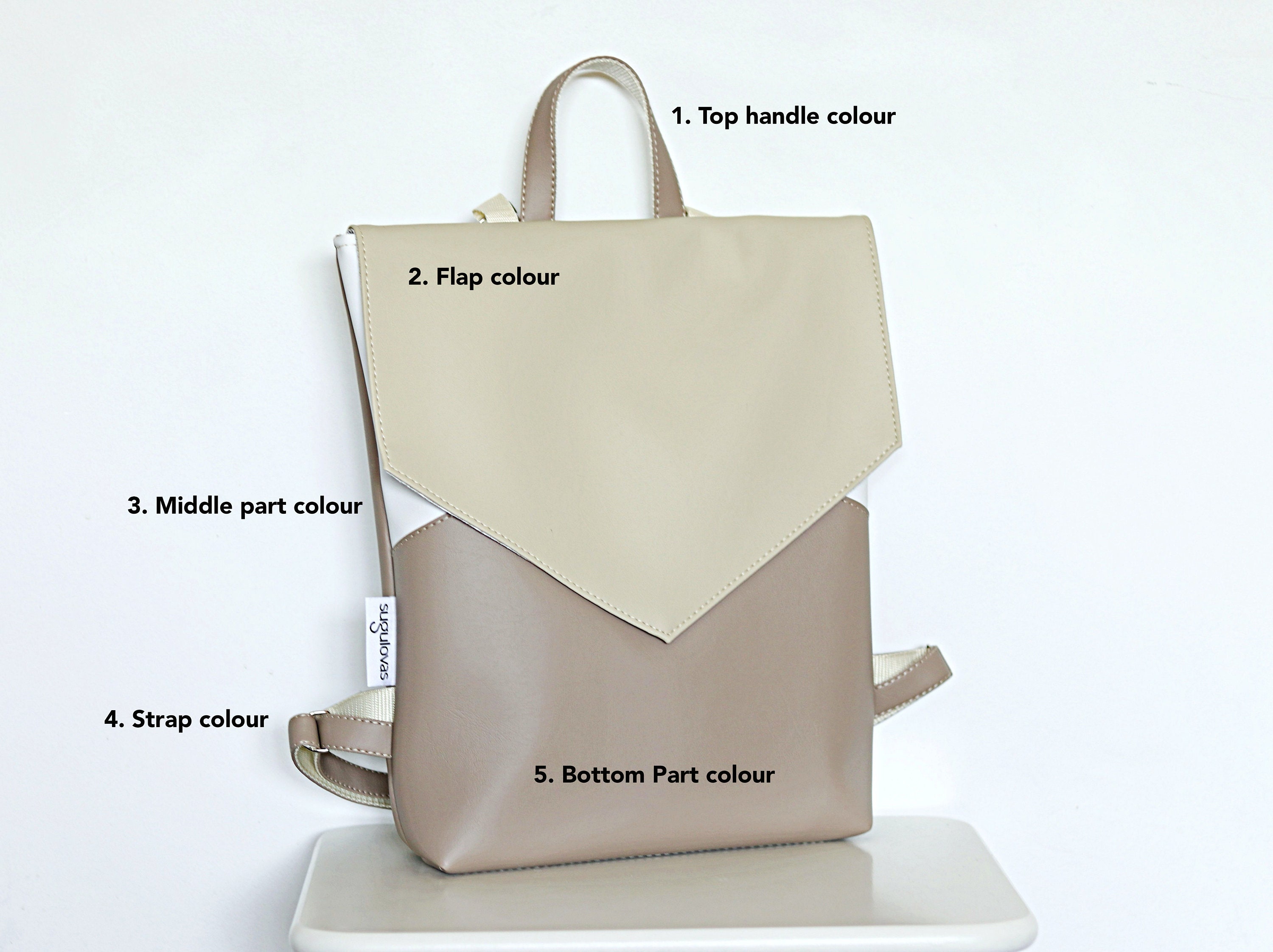 Deux Lux Canvas Bag / Backpack Black Vegan Leather Adjustable Straps. ~New