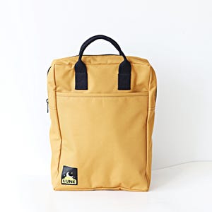 Laptop backpack for women Mustard backpack for work Minimal rucksack Anti theft Backpack for travel Waterproof backpack Vegan Gift for her