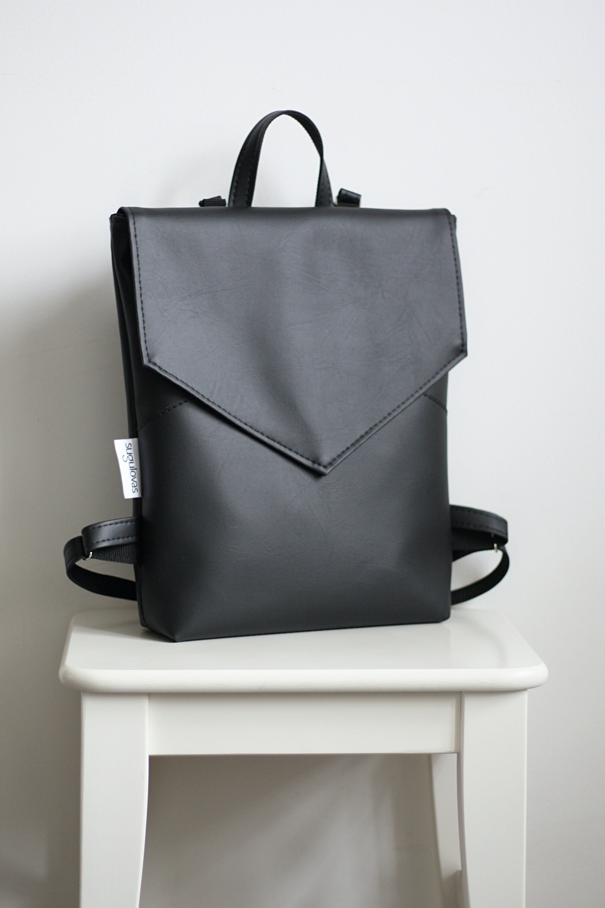 Minimalist Everyday Backpack, Black Laptop Backpack, Scandinavian Style ...