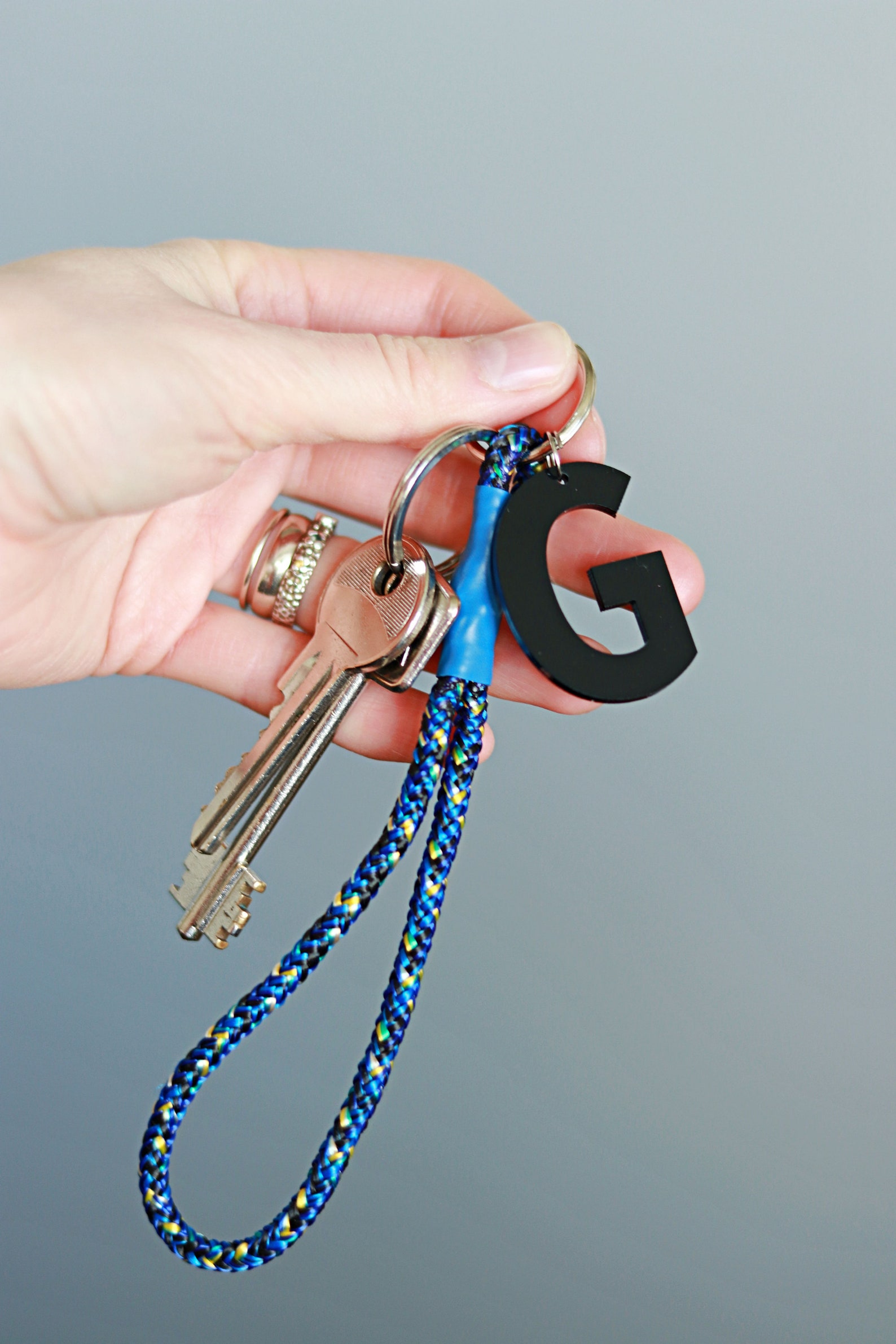 Climbing Rope Key Holder. Custom Letter. Personalized Gift for Etsy