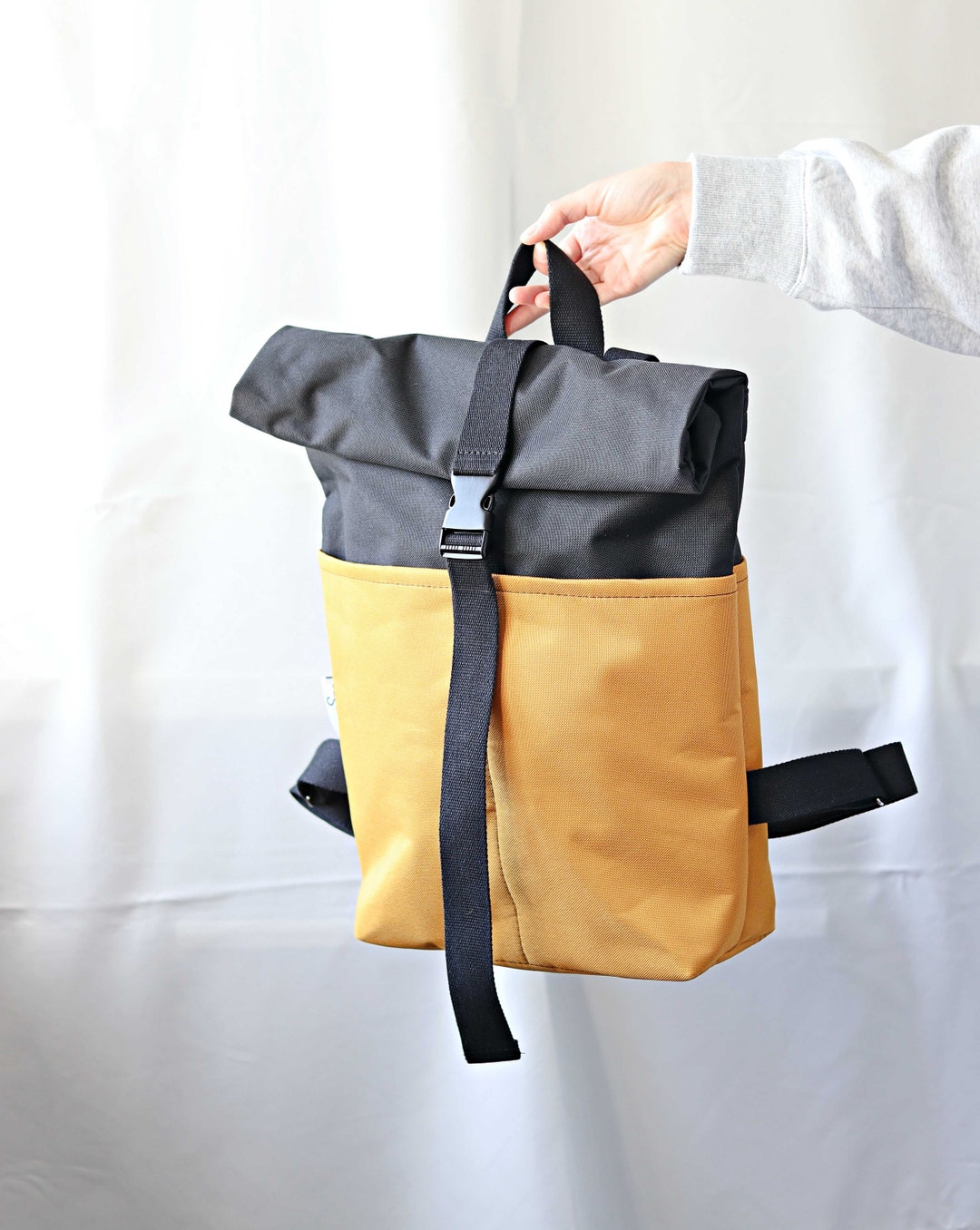 Roll Top Backpack for Women Rolltop Rucksack Cordura Backpack Etsy