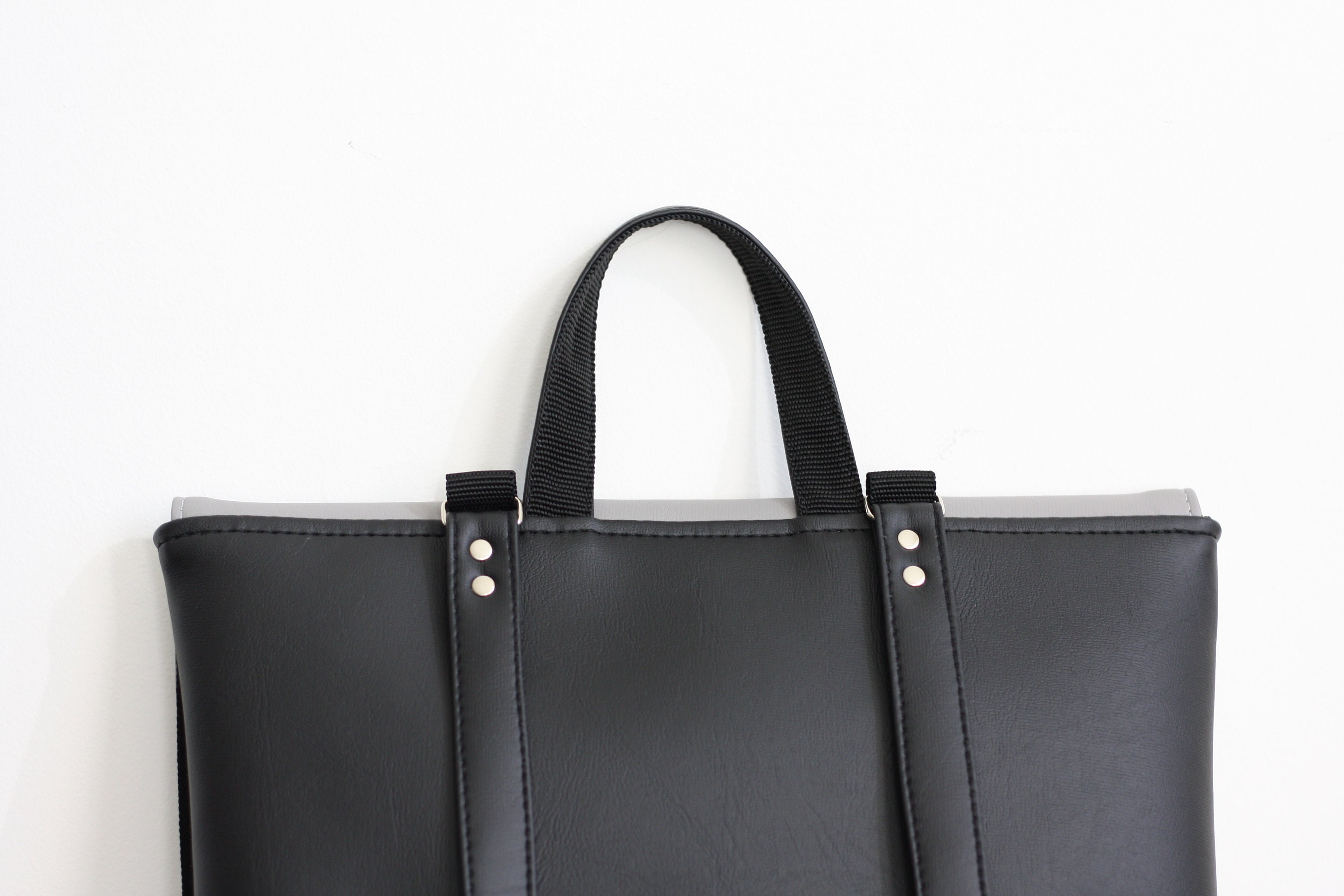 Minimal envelope backpack Black and grey rucksack Everyday Etsy