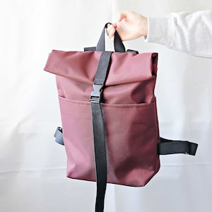 Roll top backpack for Women Cordura Backpack for Men Rolltop Backpack Vegan Backpack Gift for him Roll top rucksack Laptop Canvas Backpack