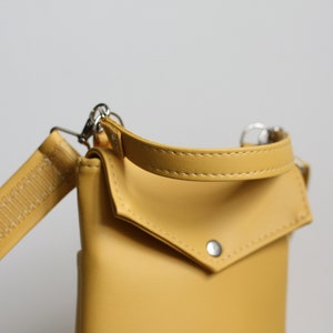 Mini shoulder bag for women, Vegan leather crossbody bag, Small shoulder bag, Cross body mini bag, Yellow handbag for girl, Gift for her image 6