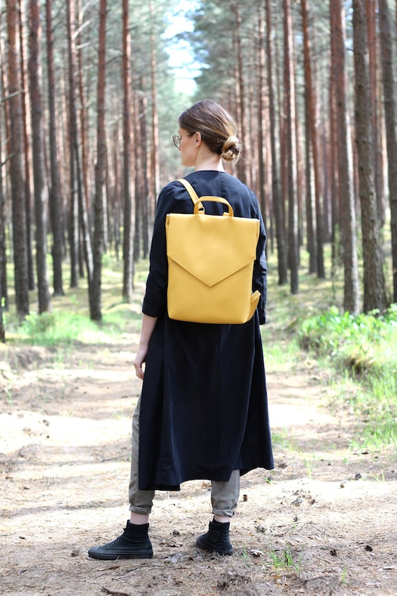 Women Backpack Yellow Backpack Eco Leather Backpack -  Norway