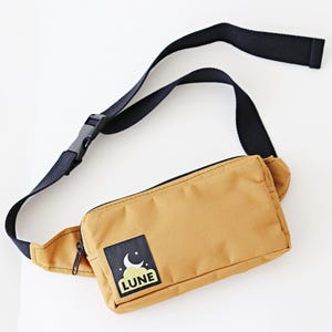 Waterproof Mustard Cordura Fanny Pack: Minimalist Crossbody Belt Bag