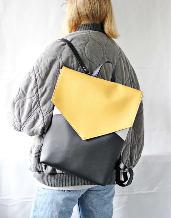 Vegan Leather Backpack Women, Laptop Backpack Minimalist 