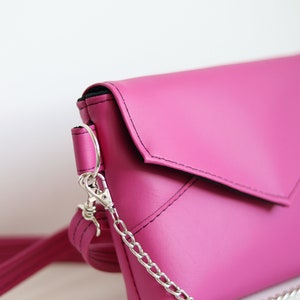 Pink crossbody bag for women Mini shoulder bag Small Cross body bag Vegan leather evening bag Off shoulder bag leather purse bag Little bag image 5