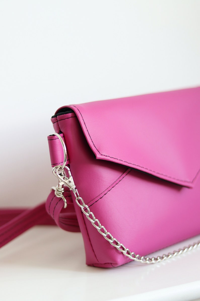 Pink crossbody bag for women Mini shoulder bag Small Cross body bag Vegan leather evening bag Off shoulder bag leather purse bag Little bag image 5