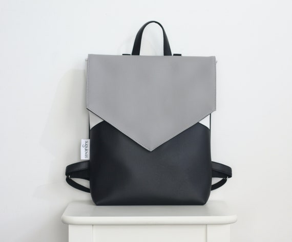 Minimal Envelope Backpack Black and Grey Rucksack Everyday - Etsy