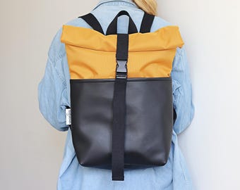 Rolltop Laptop Backpack, Waterproof Backpack for Travel, Minimalist Everyday Bag