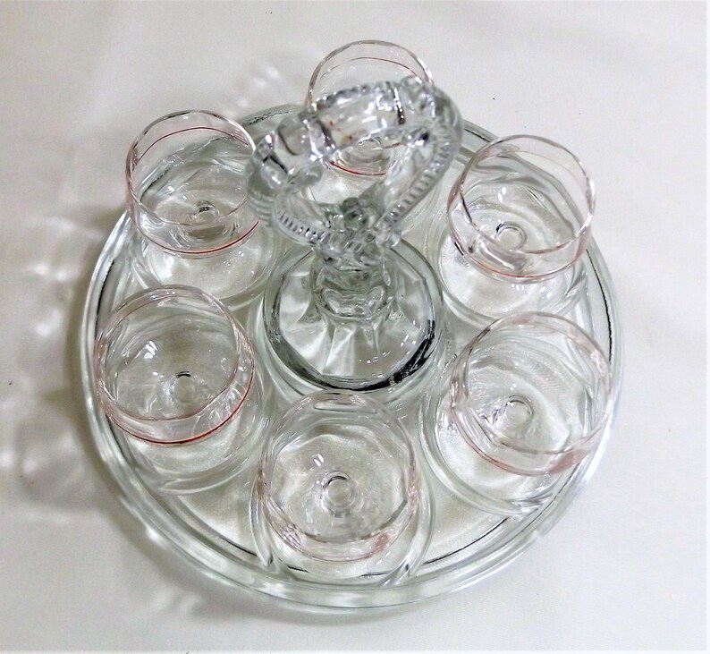 Set of 6 Vintage Crystal Glass Stemmed Cordial Shot Glasses Etsy