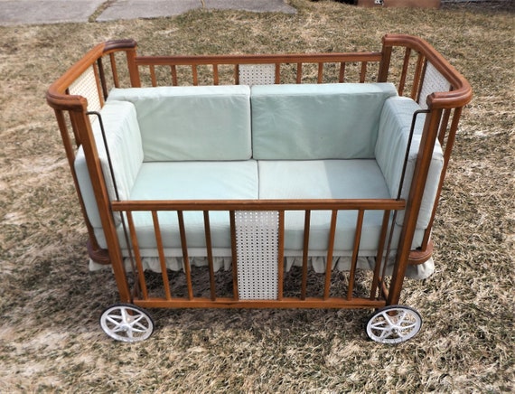 Cool Vintage Baby Crib Made Into A Pet Dog Bed Unusual One Etsy